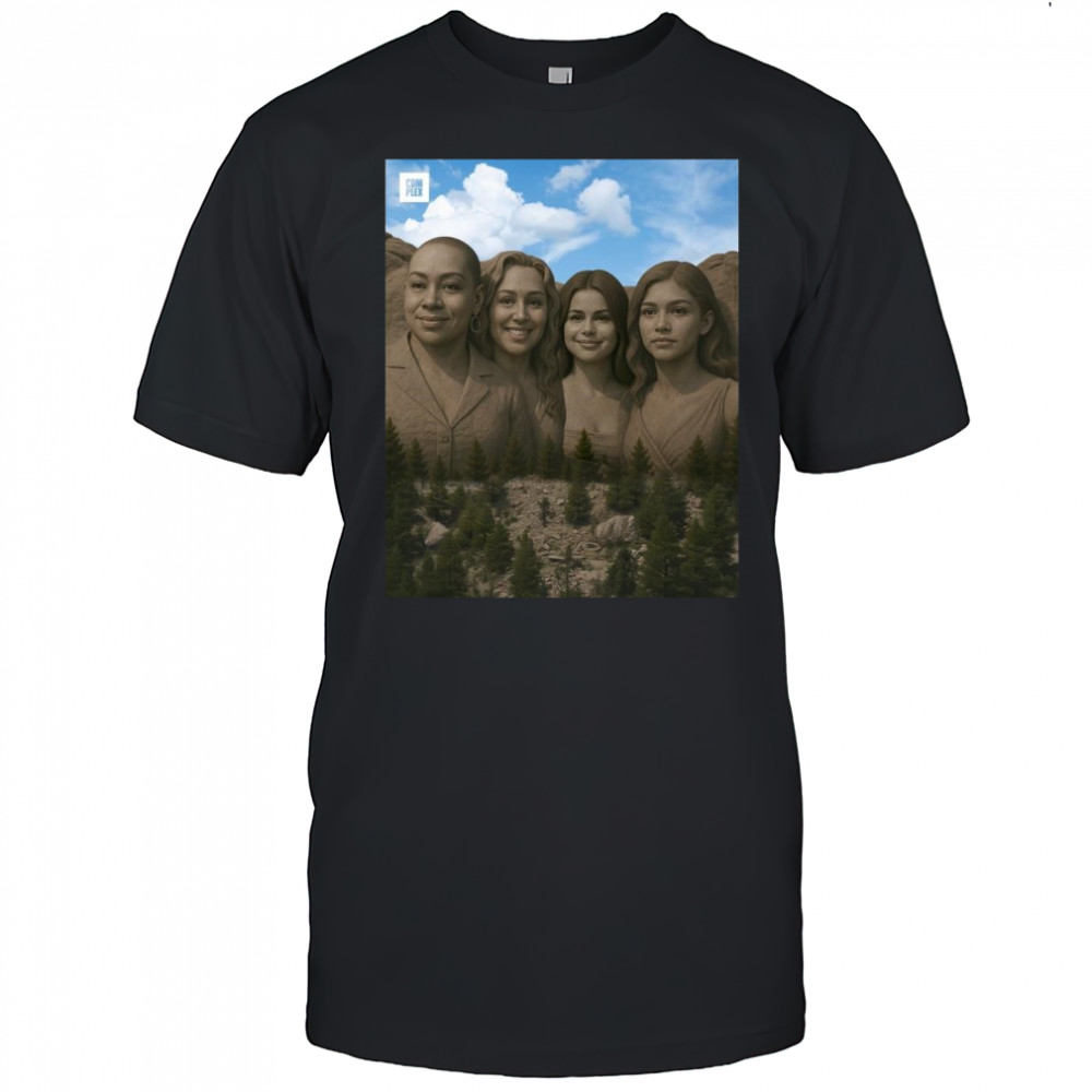 Poster Raven-Symone. Miley Cyrus. Selena Gomez. Zendaya Disney Channel Mount Rushmore 2025 t-shirt
