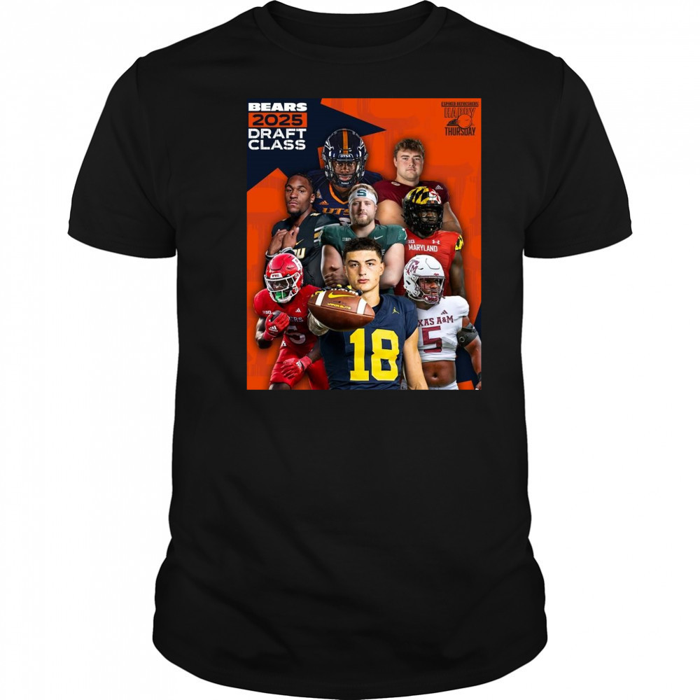 Spiked Refreshers Happy Thursday ZahQuan Frazier Ozzy Trapilo Luther Burden lll Chicago Bears 2025 Draft Class Poster t-shirt