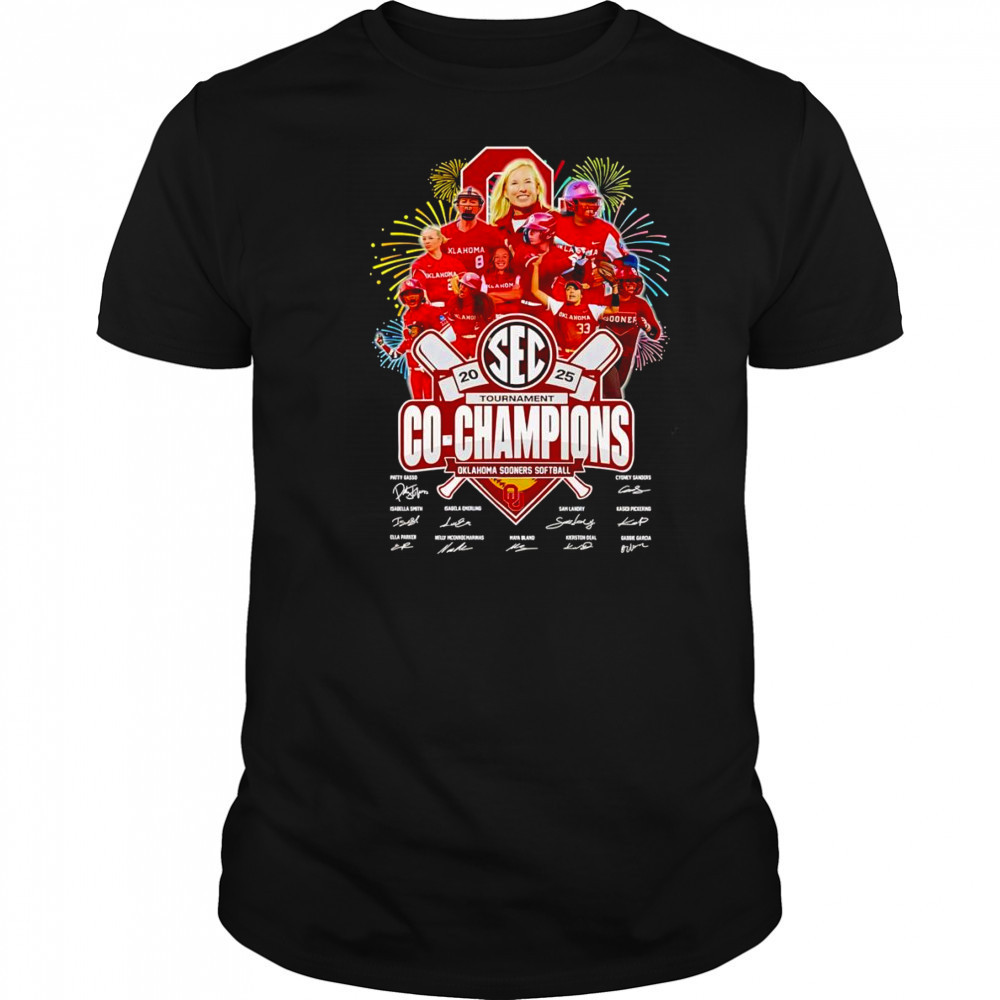 2025 SEC Tournament Co-Champions Oklahoma Sooners softball signature shirt