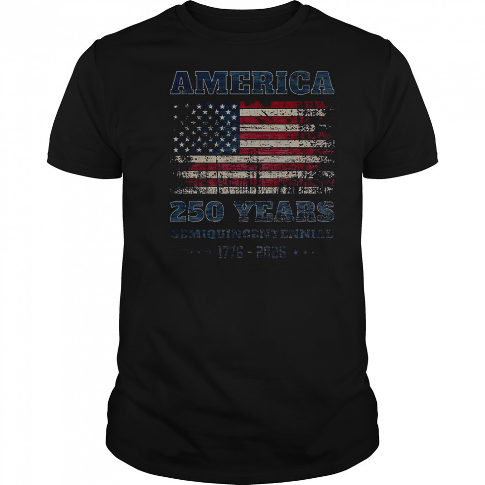 250 Years America Anniversary Grunge Flag USA T-Shirt