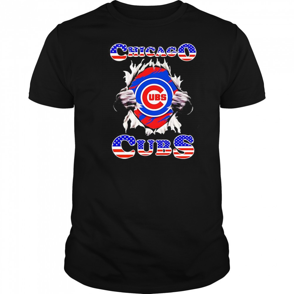 American flag Chicago Cubs inside me shirt