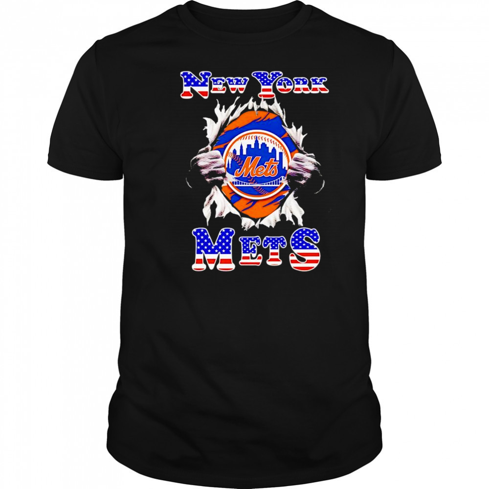 American flag New York Mets inside me shirt