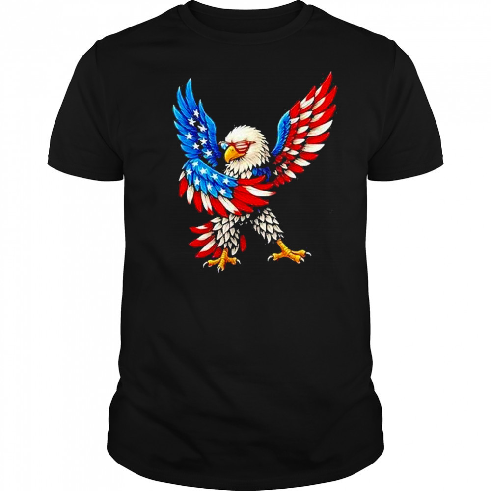 American Flag Usa Dabbing Bald Eagle Patriotic 4th Of July Shirt