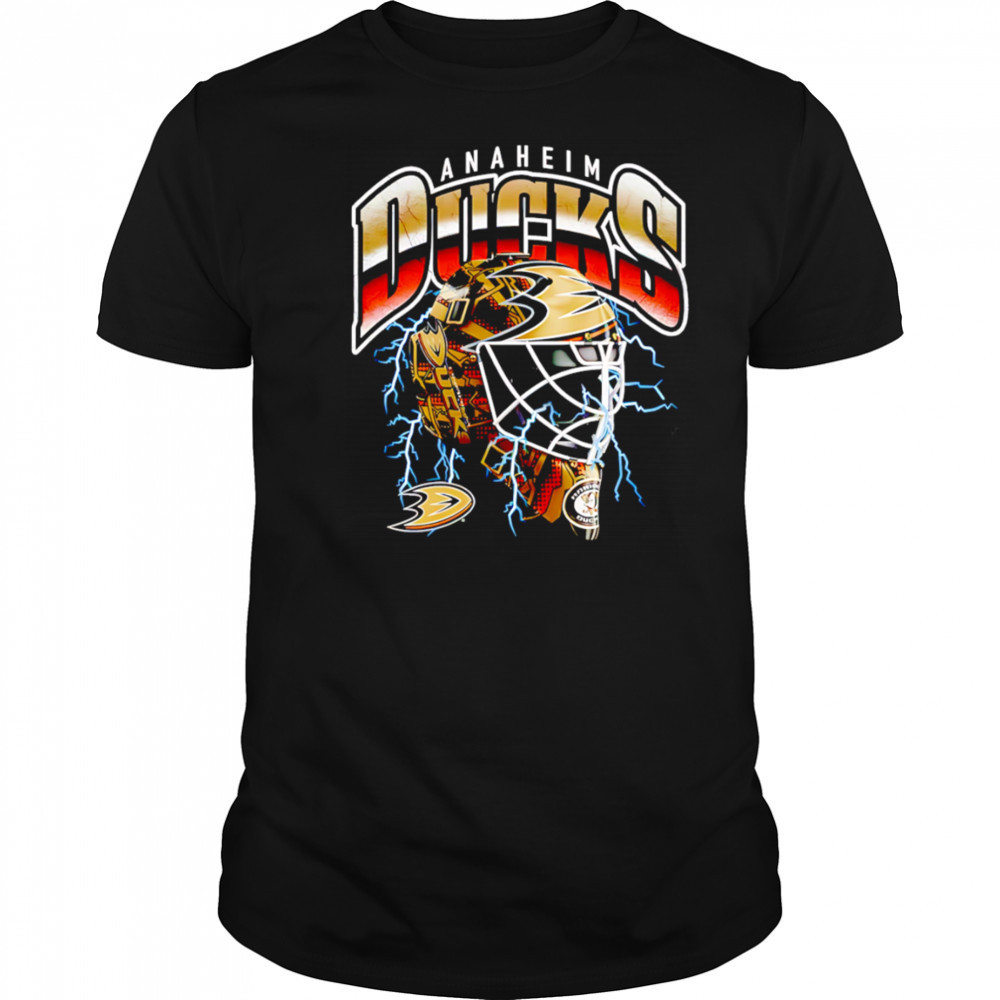 Anaheim Ducks Crease Lightning helmet shirt