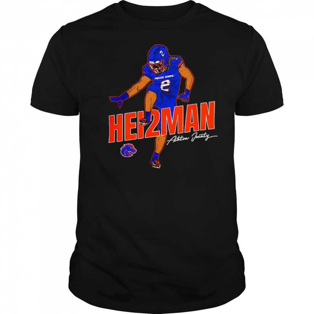 Ashton Jeanty Heisman Boise State Broncos Cartoon Signature shirt