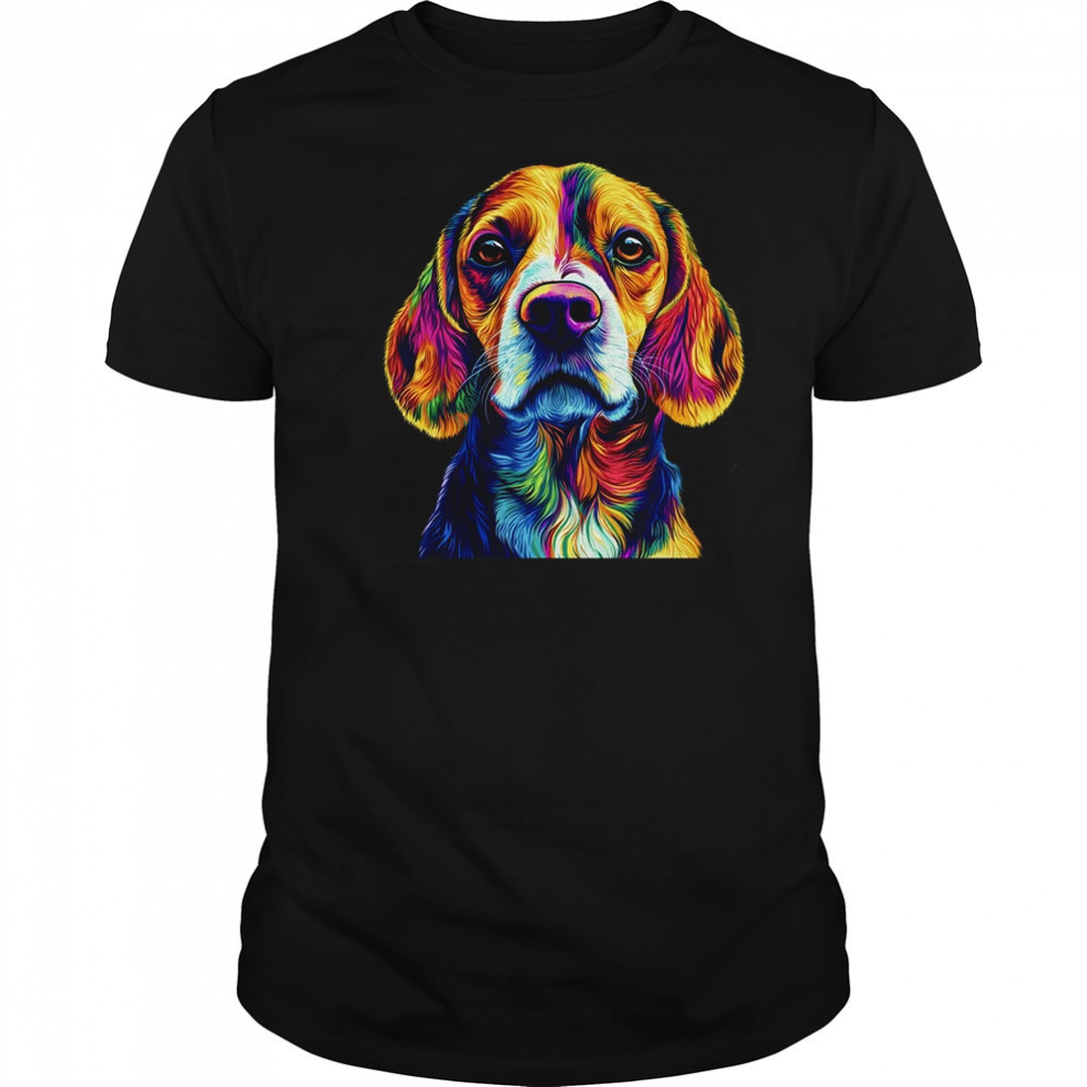 Beagle Dog Colorful Face Dog Lover Men Women shirt