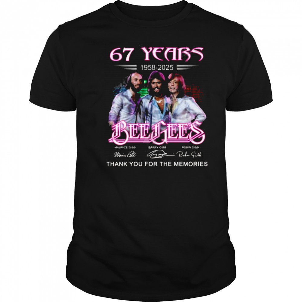 Bee Gees 67 Years 1958-2025 Thank You For The Memories Signatures Shirt