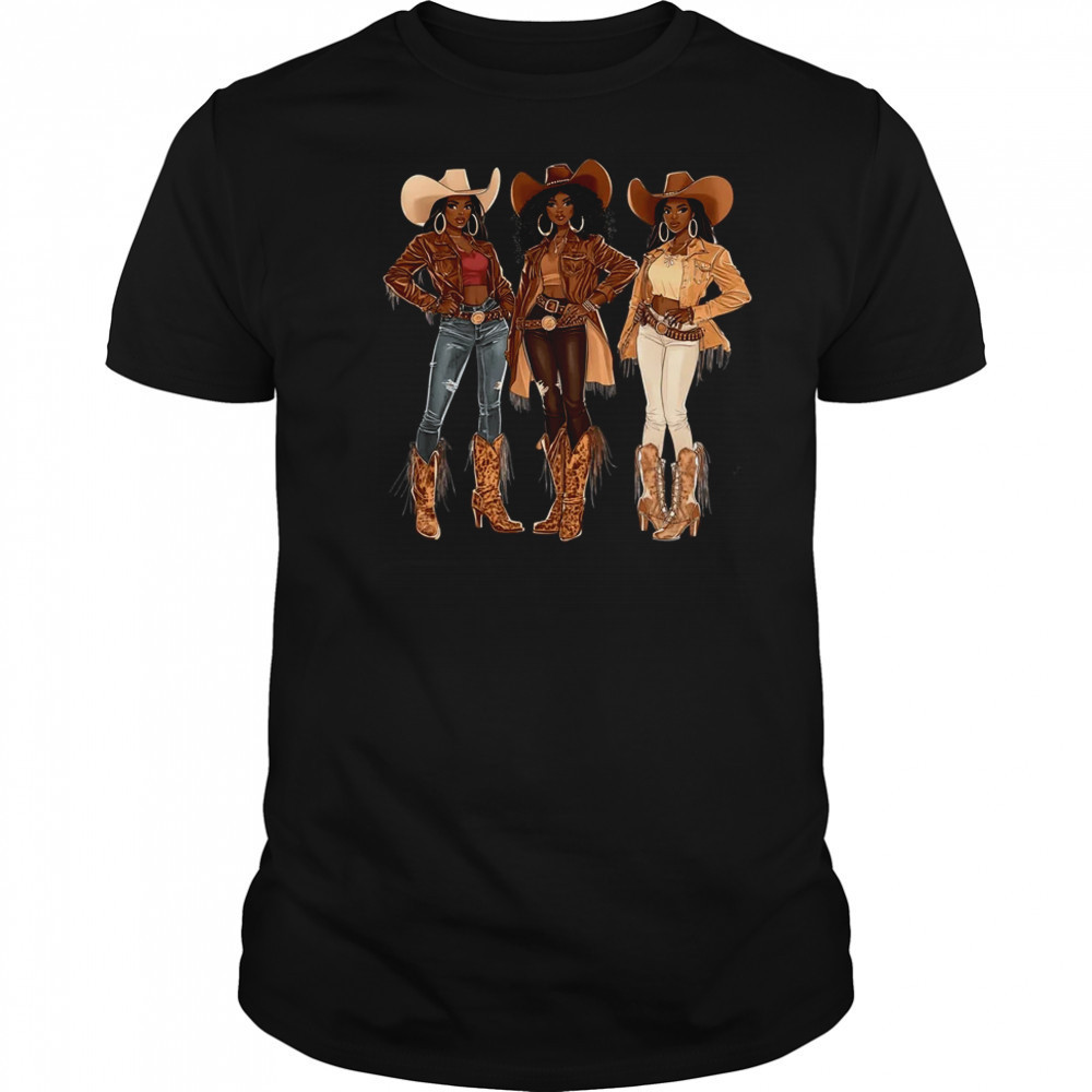 Black African American Cowgirl Western Country Texas Rodeo shirt