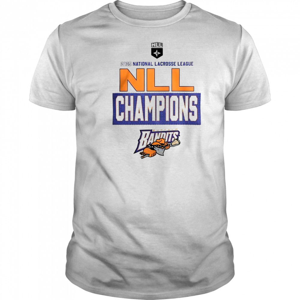 Buffalo Bandits 2025 National Lacrosse League Cup Champions Locker Room Logo T-Shirt