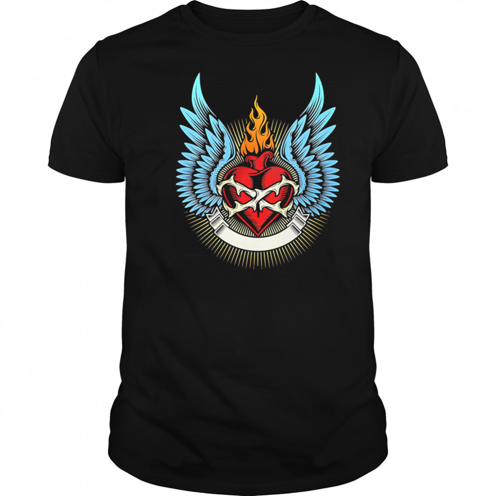 Burning Heart design shirt