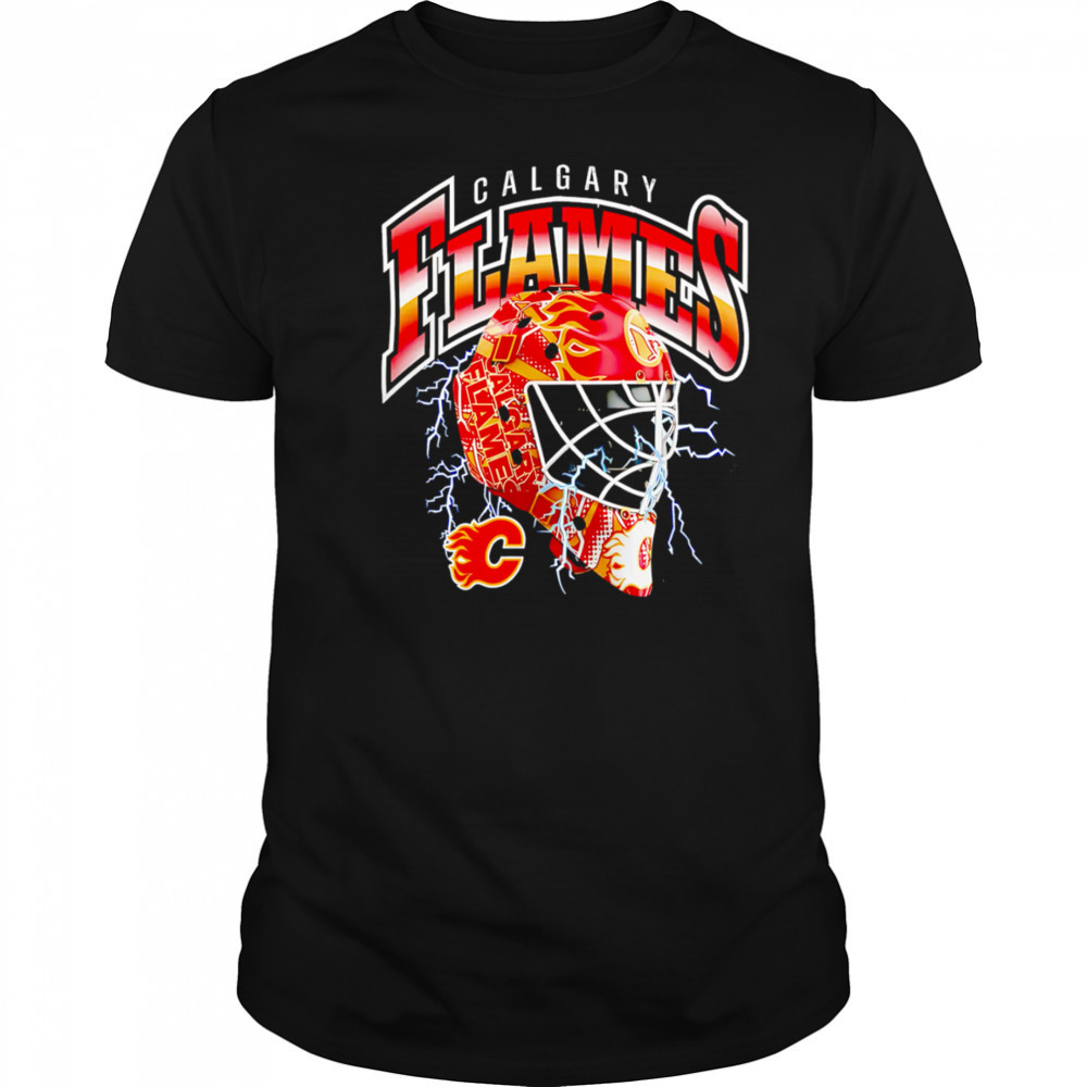 Calgary Flames Crease Lightning helmet shirt
