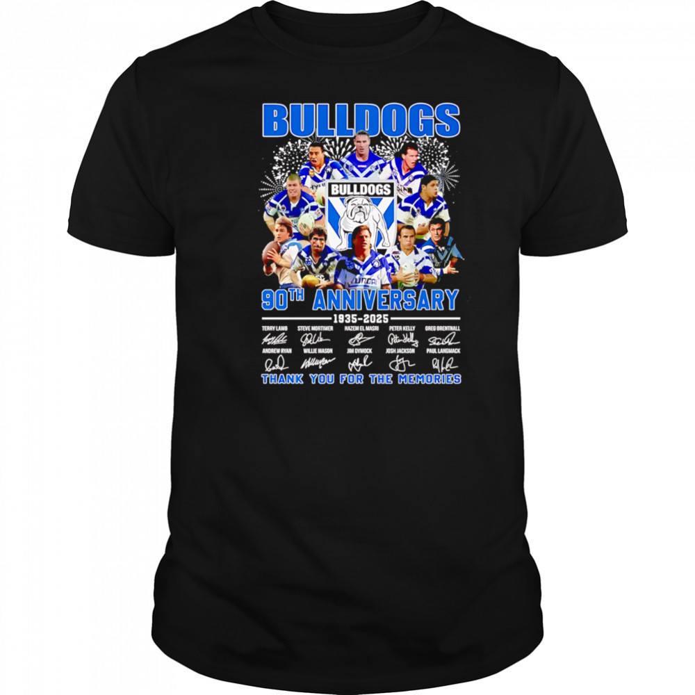 Canterbury-Bankstown Bulldogs 90th Anniversary 1935-2025 Signature Thank You For The Memories shirt
