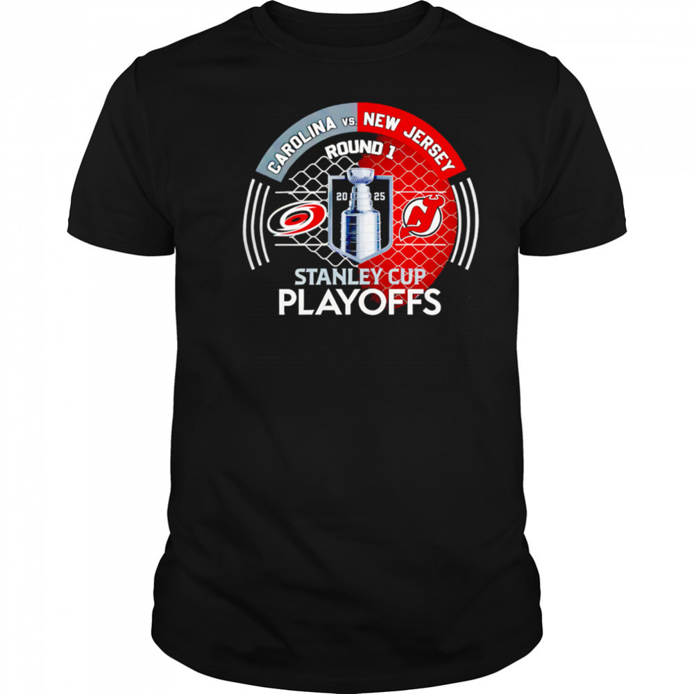Carolina Hurricanes vs New Jersey Devils 2025 Stanley Cup Playoffs First Round Dueling shirt