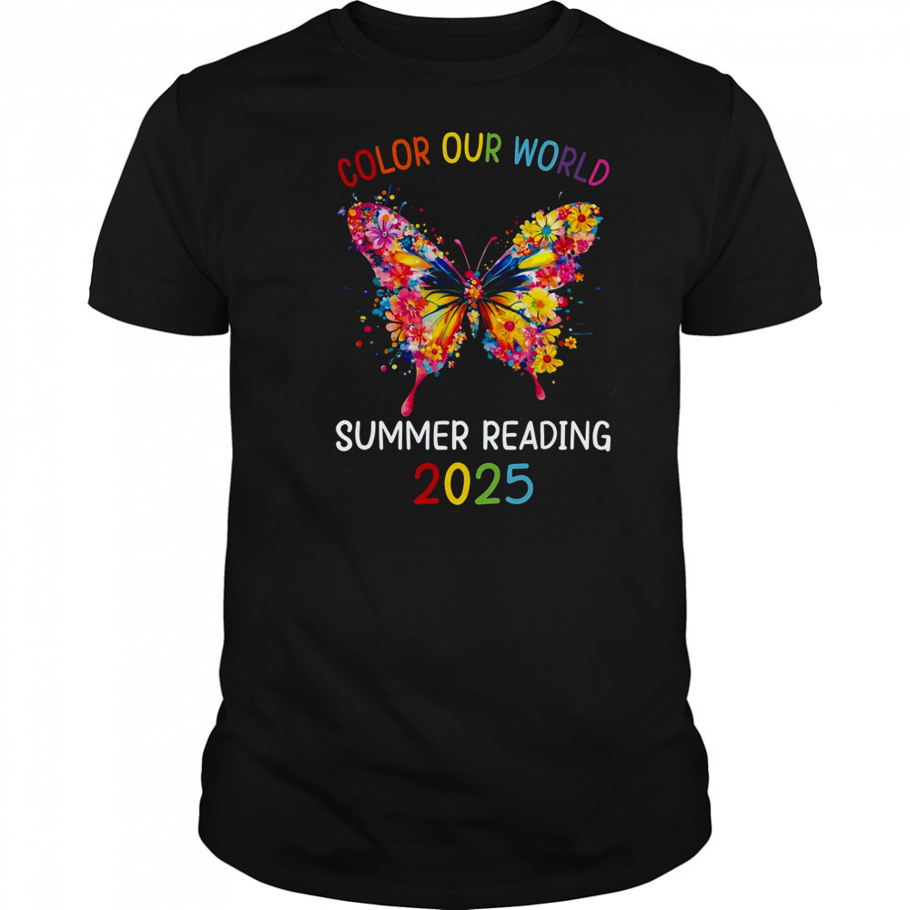 Color Our World Summer Reading Program 2025 Butterfly shirt