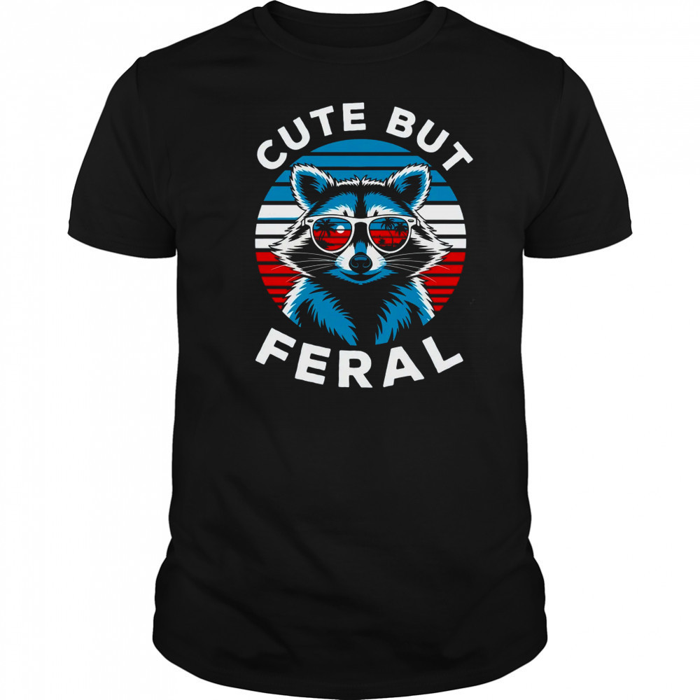 Colorful Racoon With Sunglasses Racoon Funny 4th Of July shirt