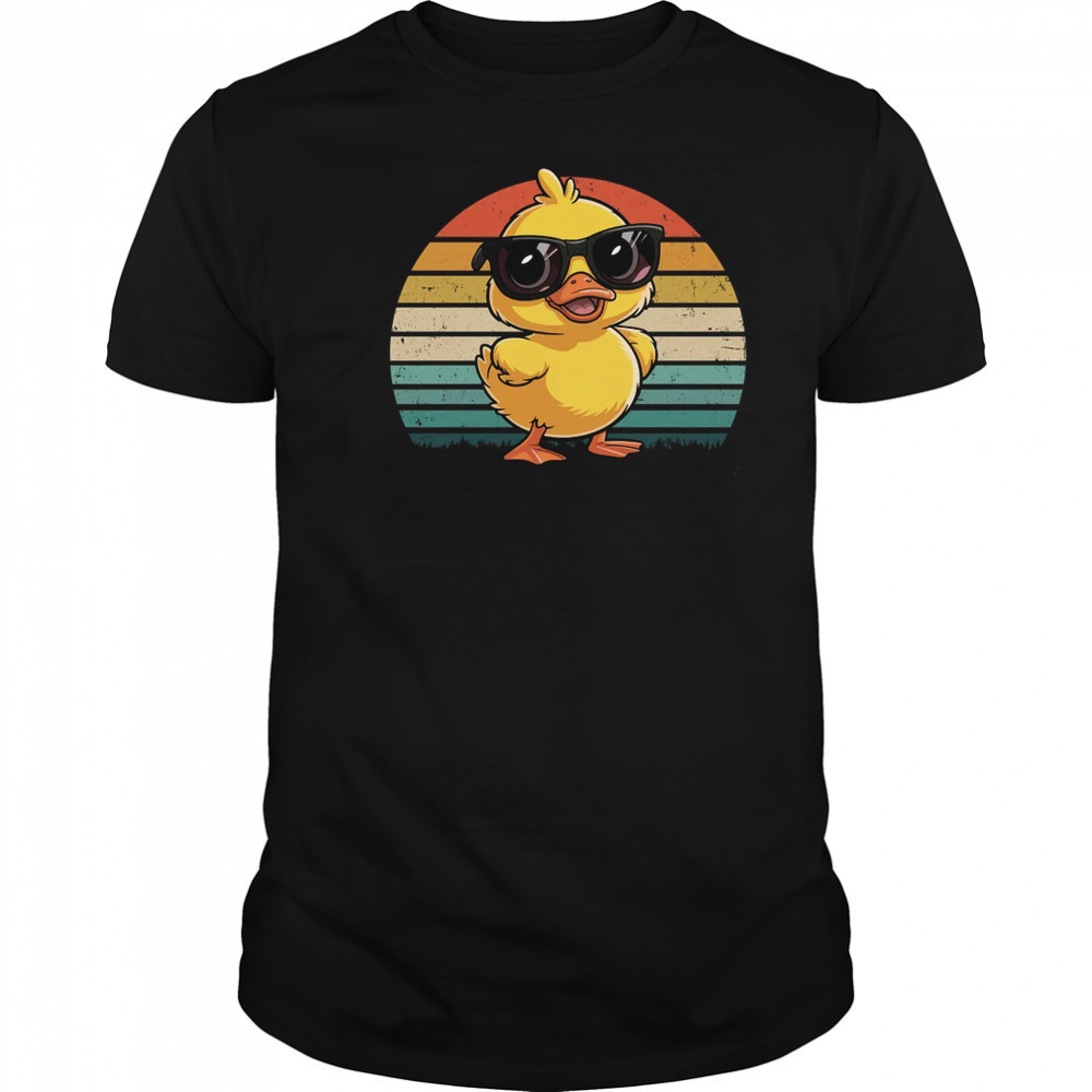Cool Yellow Rubber Duck In Sunglasses Retro Funny Duck Lover shirt