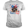 Coquette Funny Raccoon 4th Of July Patriotic Feral But Free shirt