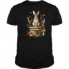 Cottagecore Aesthetic Rabbit Reading Book Lover Women Art shirt