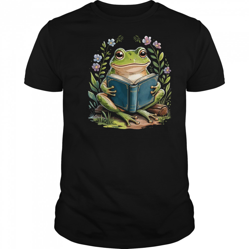 Cottagecore Floral Frog Aesthetic Girls Women Graphic shirt