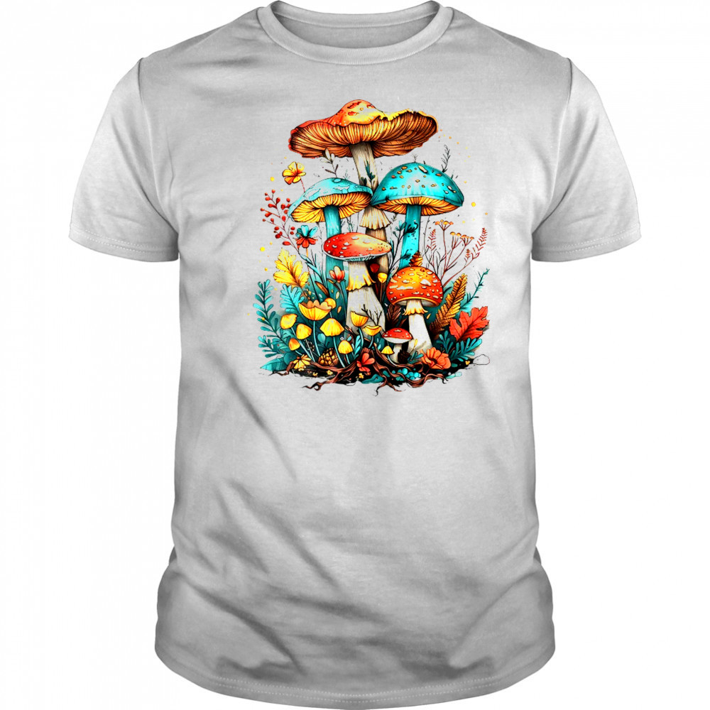 Cottagecore Floral Mushroom Aesthetic Girls Graphic shirt