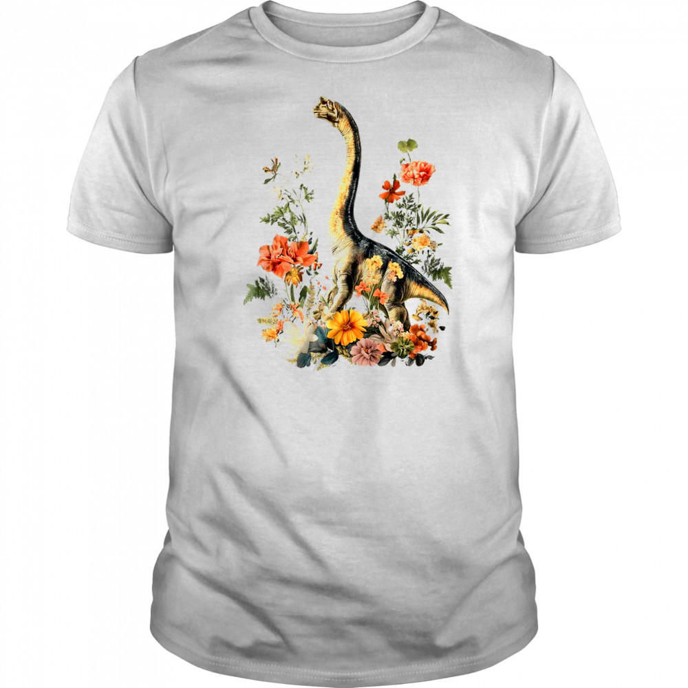 Cottagecore Trex Dinosaur Flower Botanical Vintage shirt