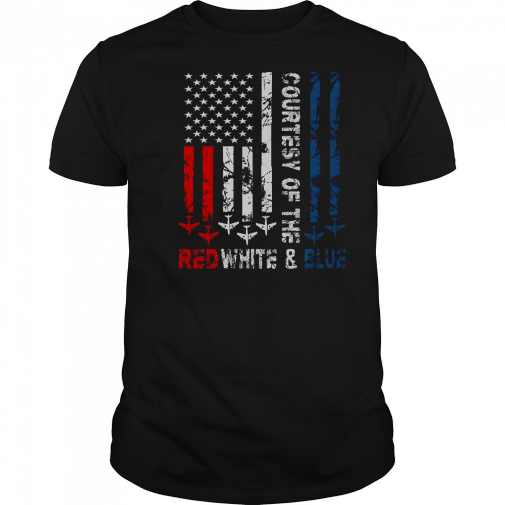 Courtesy Of The Red White And Blue Vintage America US Flag T-Shirt