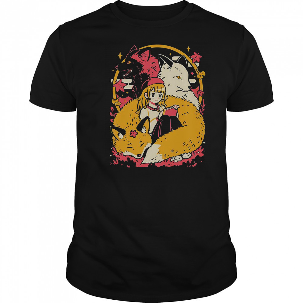 Cozy Foxes Cute Anime Girl T-Shirt