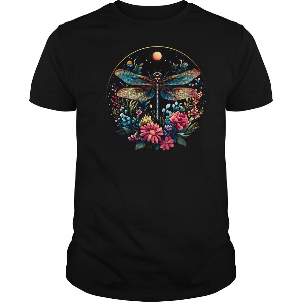 Cute Cottagecore Floral Dragonfly Aesthetic Girls Graphic shirt