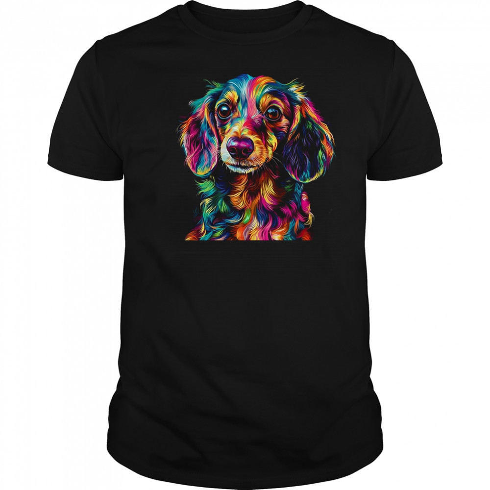 Dachshund Dog Colorful Face Dog Lover Men Women shirt