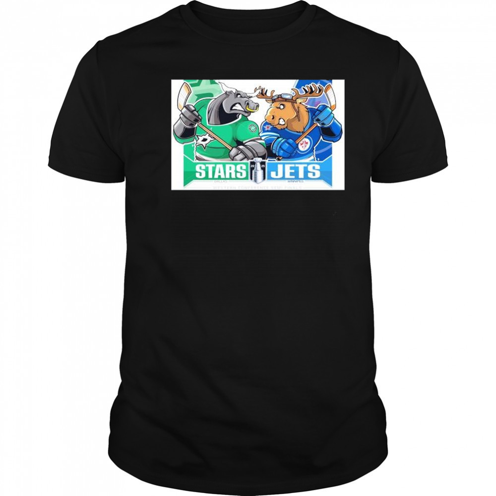 Dallas Stars vs Winnipeg Jets 2025 Stanley cup mascot shirt