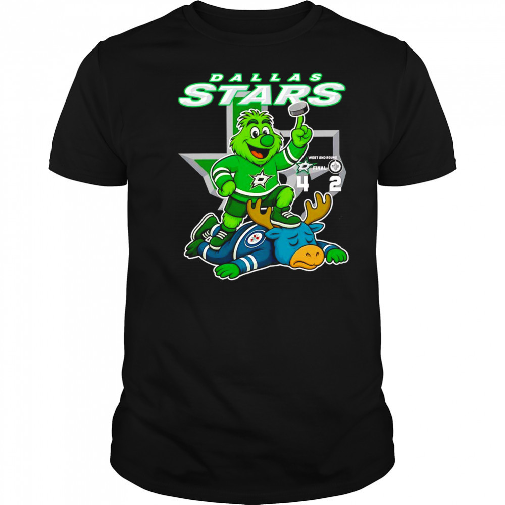 Dallas Stars West 2nd round vs Winnipeg Jets mascot shirt
