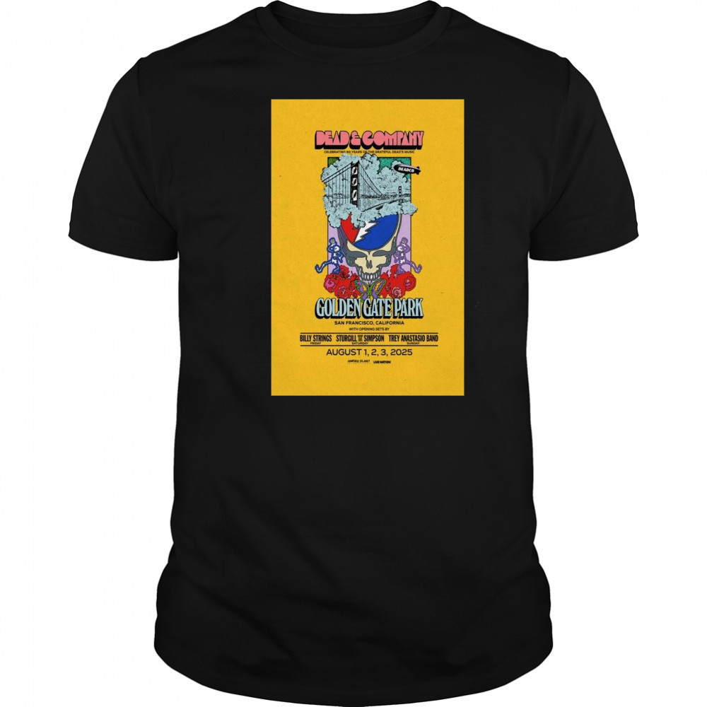 Dead & Company Golden Gate Park San Francisco CA Aug 1-2-3 2025 Tour t-shirt