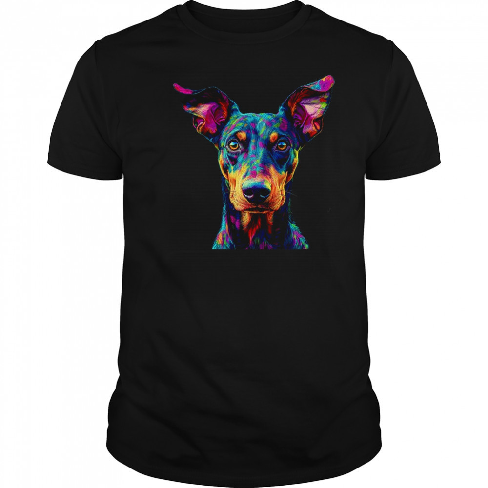 Doberman Dog Colorful Face Dog Lover Men Women shirt