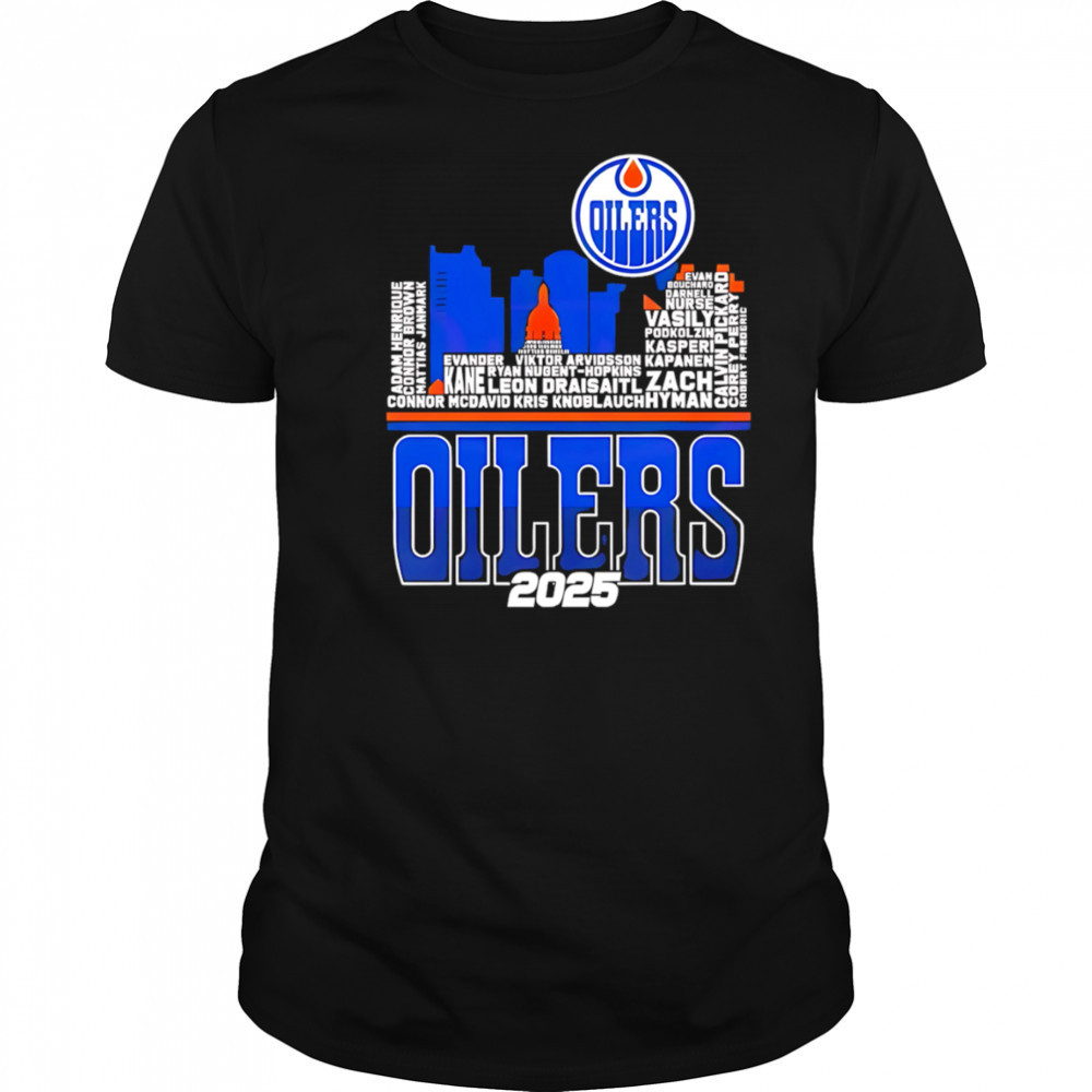 Edmonton Oilers Skyline Players Name 2025 Western Conference Finals shirt