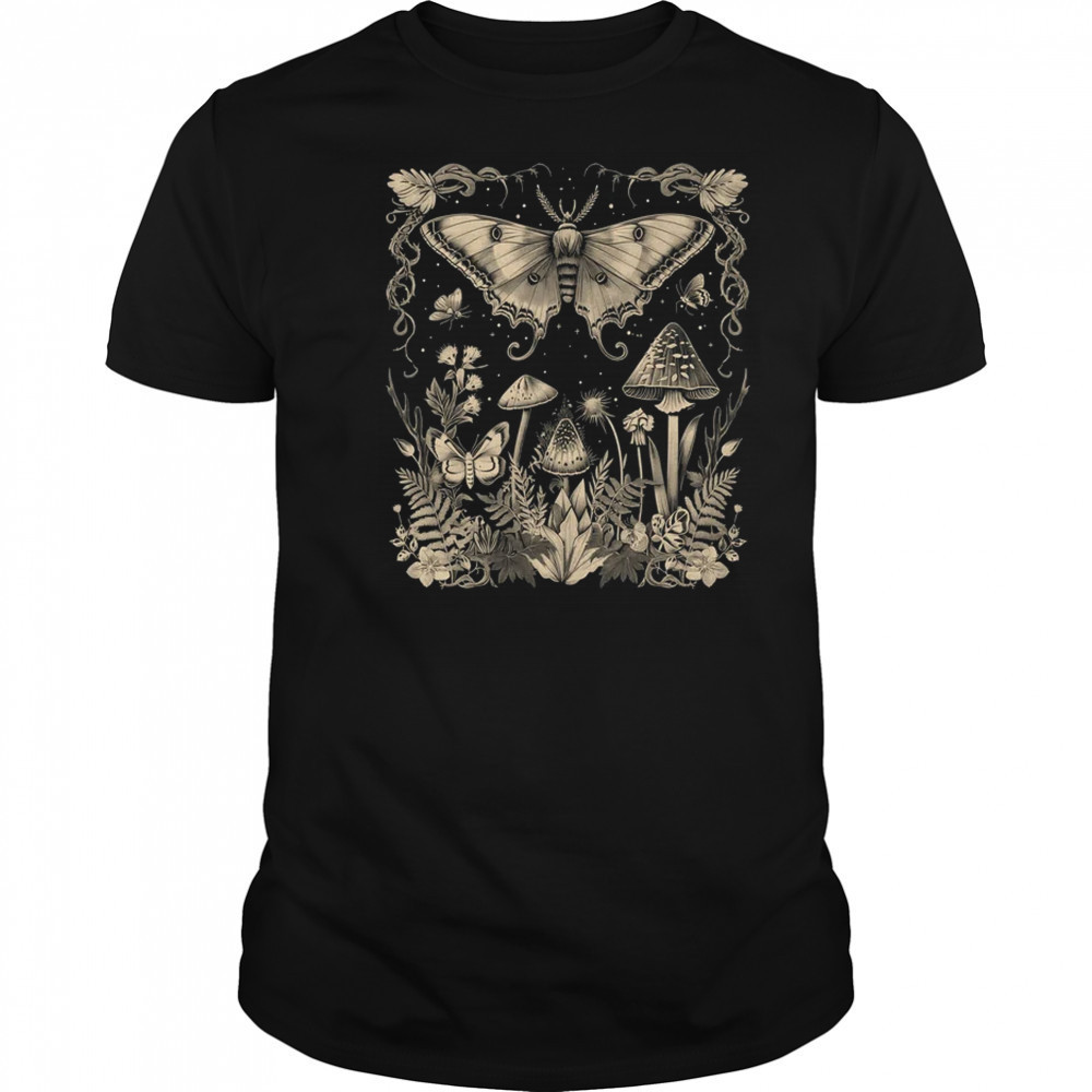 Fairycore Floral Moth Aesthetic Girls Women Graphic shirt