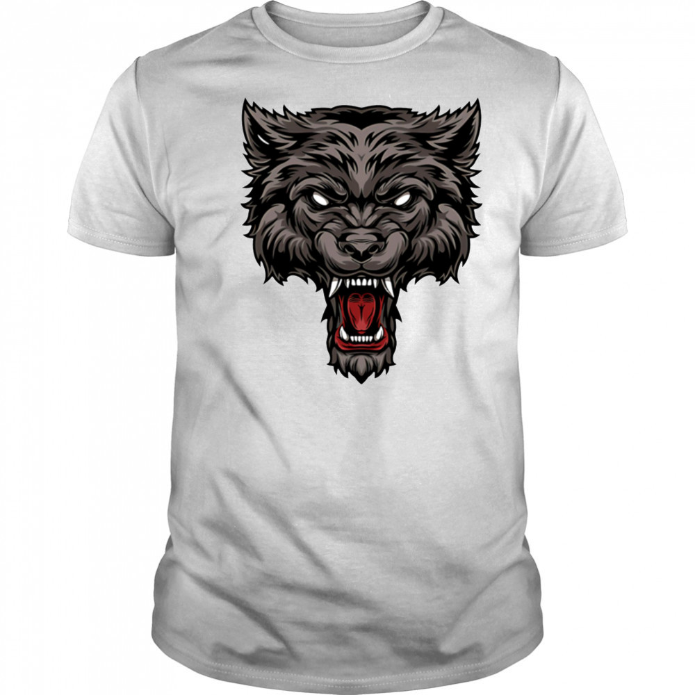 Ferocious Wolf Illustration Head shirt