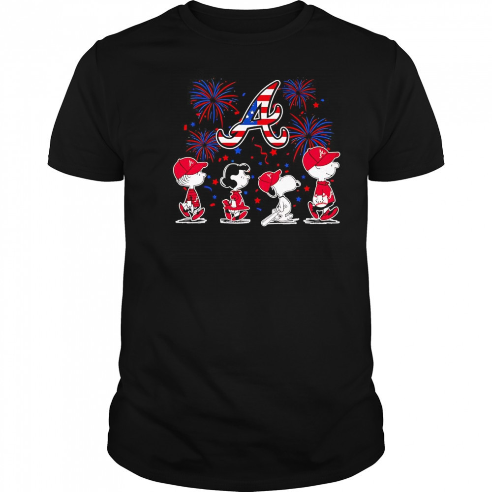 Fireworks Peanuts 4th of July Atlanta Braves shirt