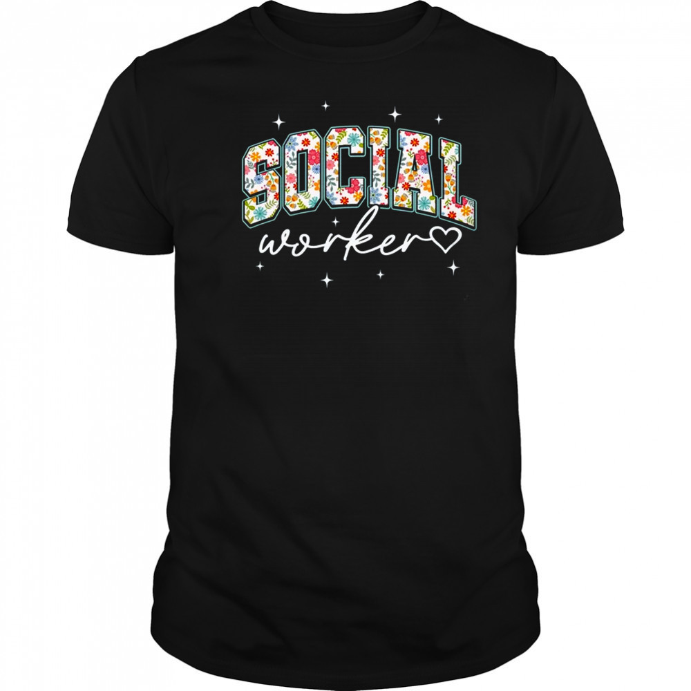 Floral Social Worker Flower Floral School Counselor shirt