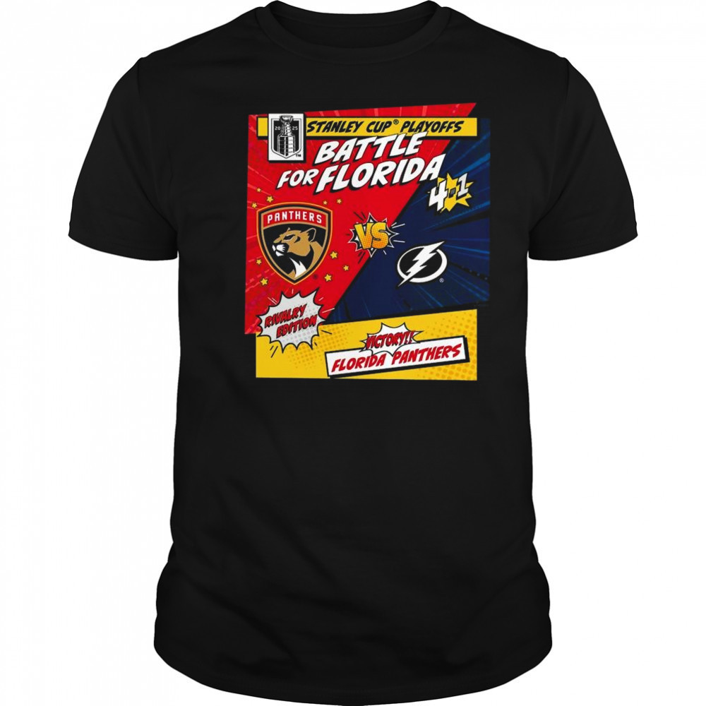 Florida Panthers vs. Tampa Bay Lightning 2025 Stanley Cup Playoffs Rivalry Comic Pop Shirt