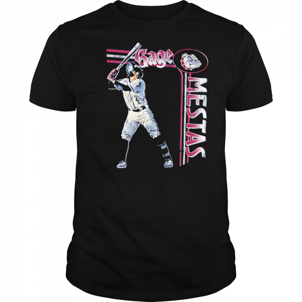 Gage Mestas Gonzaga baseball retro illustrated shirt