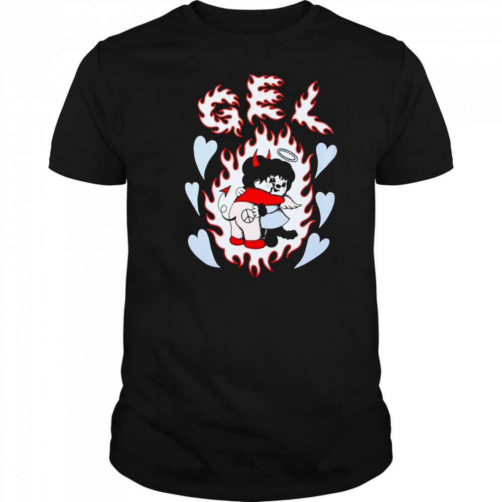Gel Monchichi Heart Flames T-shirt