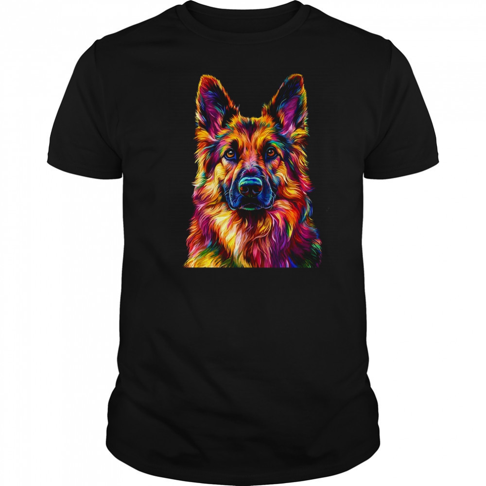 German Shepherd Dog Colorful Face Dog Lover Men Women shirt
