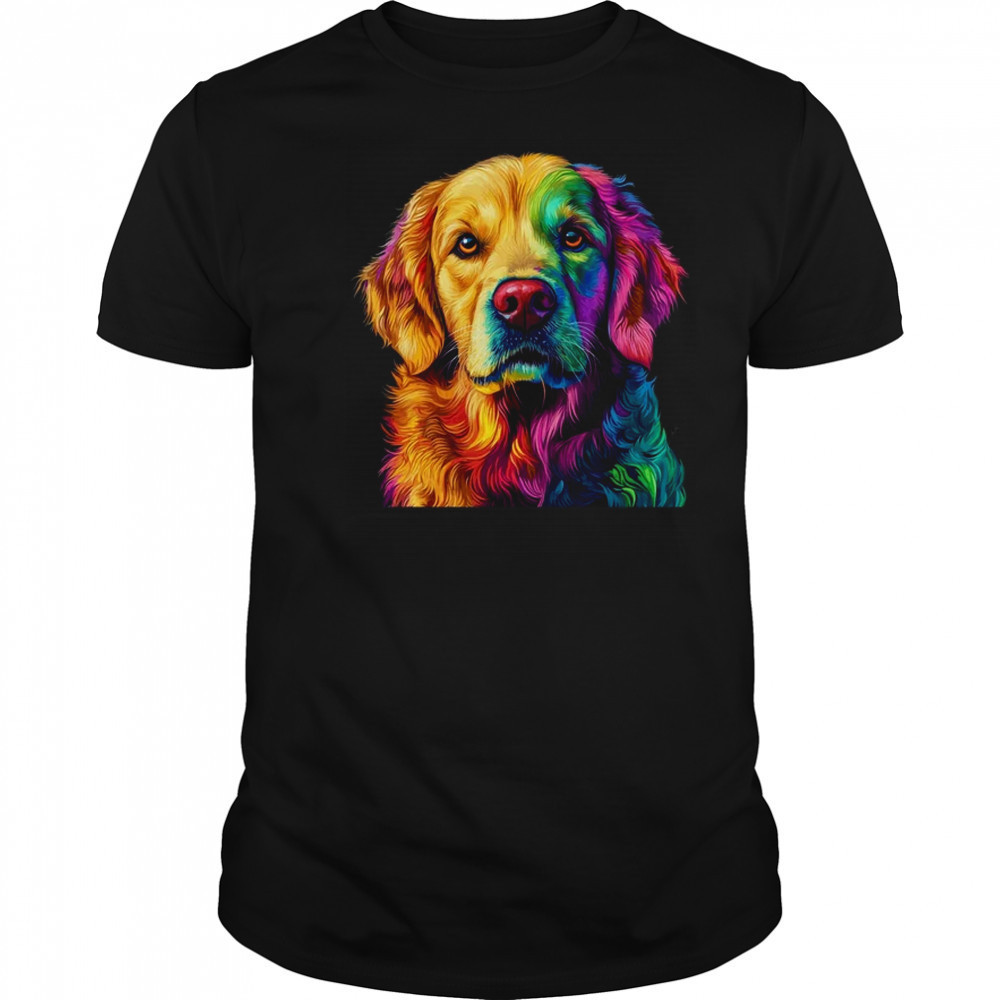 Golden Retriever Dog Colorful Face Dog Lover Men Women shirt