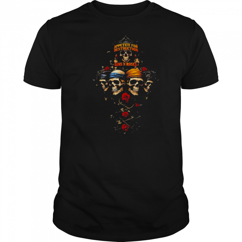 Guns N’ Roses Appetite For Destruction Skulls Cross T shirts
