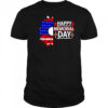 Happy memorial day US flag flower shirt