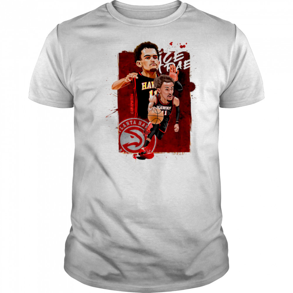 Ice Trae Trae Young Atlanta Hawks cartoon caricature shirt