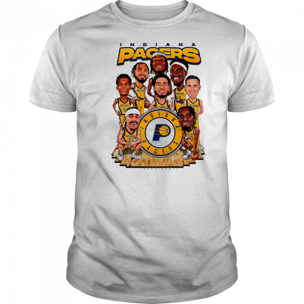 Indiana Pacers team players caricature funny cartoon shirt