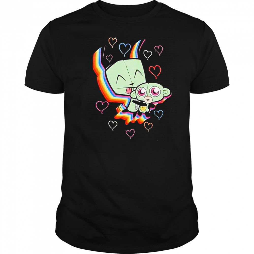 Invader Zim Gir Rainbow Hearts Shirt
