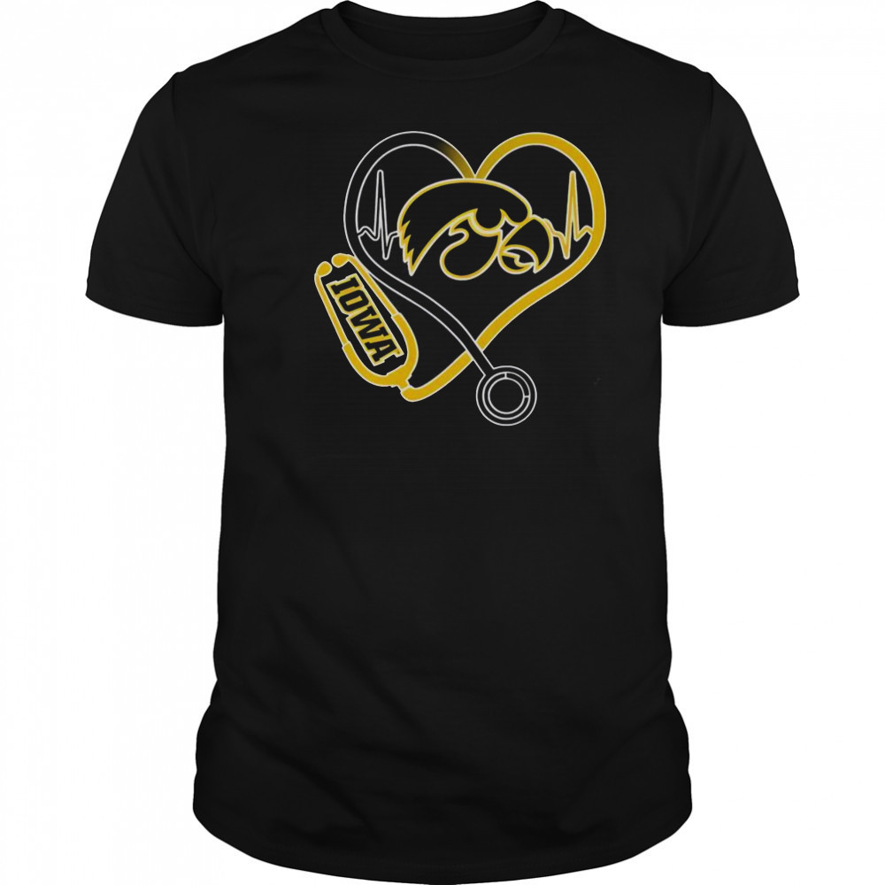 Iowa Hawkeyes Caring Hearts Nurses T-Shirt