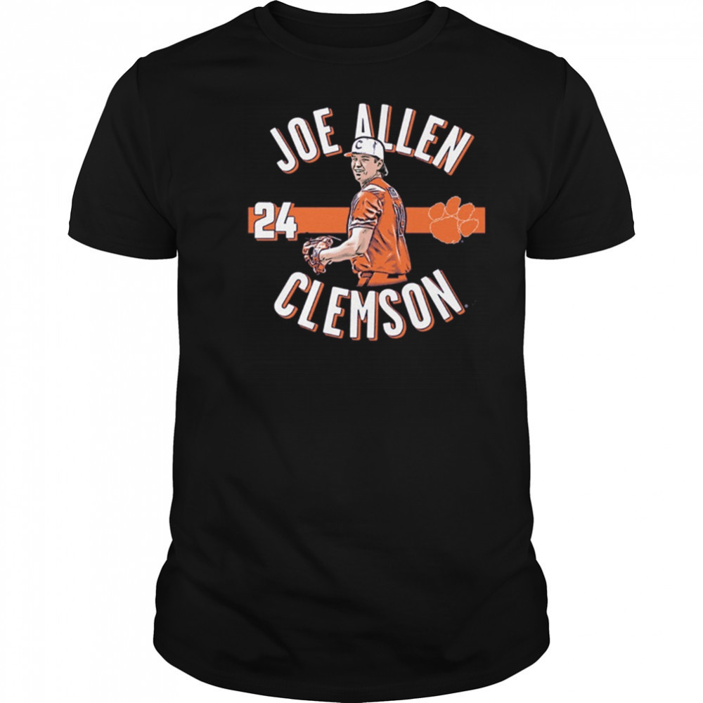 Joe Allen 24 Clemson Tigers Baseball NCAA Division I Illustrated t-shirt
